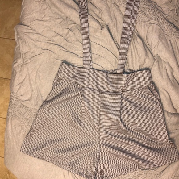 plaid overall shorts - Picture 2 of 2